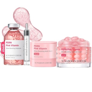 SUNGBOON EDITOR Complete PDRN Pink Glow Trio Set, PDRN Stick Balm + PDRN Ampoule + PDRN Capsule Cream, Korean Skincare Gift Set for Women