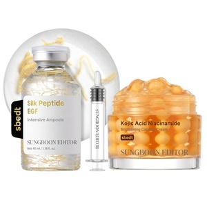 SUNGBOON EDITOR EGF Tone & Glow Duo Set, EGF Silk Peptide Ampoule + Kojic Capsule Cream, Korean Skincare Gift Set for Women