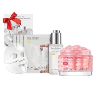 SUNGBOON EDITOR Glass Skin Pink Glow Set, Boosting Set + PDRN Capsule Cream, Korean Skincare Gift Set for Women