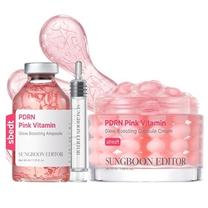 SUNGBOON EDITOR Pink Glow Duo Set, PDRN Ampoule + PDRN Capsule Cream, Korean Skincare Gift Set for Women