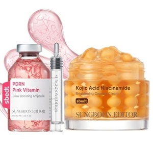 SUNGBOON EDITOR Pink Glow & Tone Care Duo Set, PDRN Ampoule + Kojic Capsule Cream, Korean Skincare Gift Set for Women