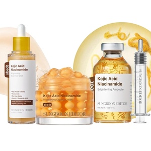 SUNGBOON EDITOR Tone Refining Trio Set, Kojic Acid Ampoule + Kojic Peel Shot + Kojic Capsule Cream, Korean Skincare Gift Set for Women