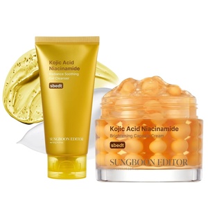 SUNGBOON EDITOR Tone & Clean Glow Duo Set, Kojic Capsule Cream + Kojic Gel Cleanser, Korean Skincare Gift Set for Women