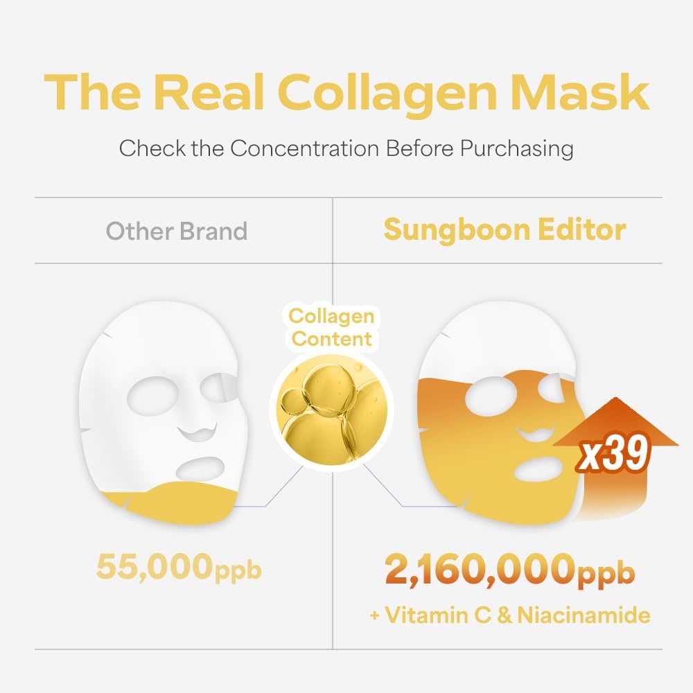 image:imageSUNGBOON EDITOR Deep Collagen NiacinVita C Overnight mask Real Collagen 2160000ppb amp Niacinamide Glass Skin for Dull Skin Face Masks Real TikTok Viral Korean Skin Care 37gx1ea