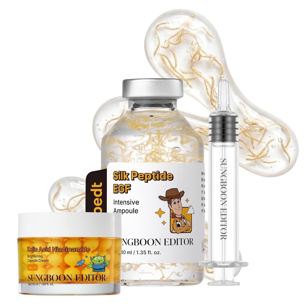 image:imageSUNGBOON EDITOR Toy Story 5 Radiance amp Firming Duo Kojic Acid Niacinamide Capsule Cream 169 fl oz amp Intensive Silk Peptide EGF Ampoule 135 fl oz