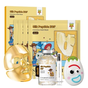 SUNGBOON EDITOR Toy Story 5 Skincare Gift Set, Silk Peptide EGF Gold Mask 4EA, Intensive EGF Ampoule 1.35 fl oz & Forky Squishy Desk Accessory