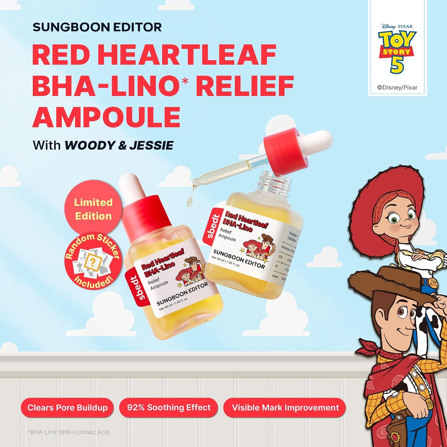 image:imageSUNGBOON EDITOR Red Heartleaf BHALino Relief Ampoule TOY STORY 5 EDITION135 fl ozRed HeartleafToy Story 5