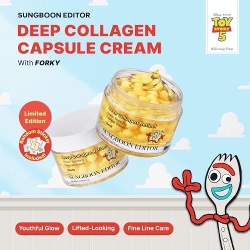 image:imageSUNGBOON EDITOR Toy Story 5 Skincare Gift Set Deep Collagen Retinol Capsule Cream 169 fl oz PDRN Pink Vitamin Glow Capsule Cream 169 fl oz amp Forky Squishy
