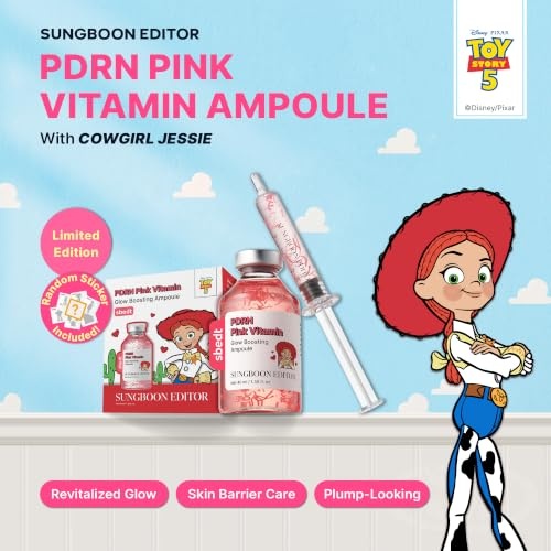image:imageSUNGBOON EDITOR Toy Story 5 Skincare Gift Set Silk Peptide EGF PDRN Kojic Acid Ampoules 135 fl oz Each amp Woody Squishy