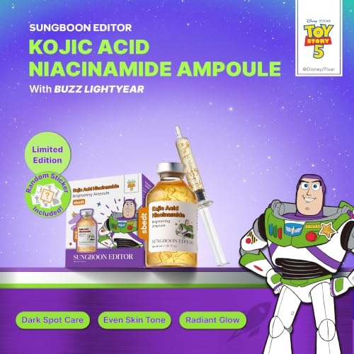 image:imageSUNGBOON EDITOR Toy Story 5 Skincare Gift Set Silk Peptide EGF PDRN Kojic Acid Ampoules 135 fl oz Each amp Woody Squishy