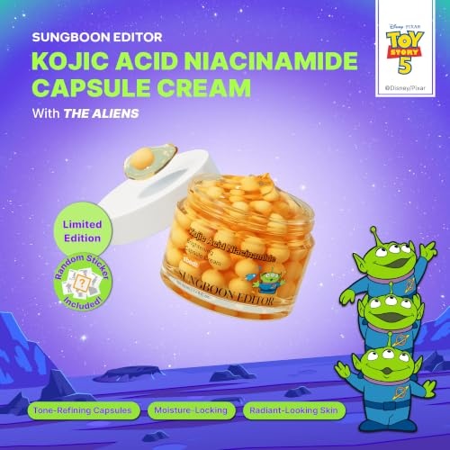 image:imageSUNGBOON EDITOR Toy Story 5 Skincare Gift Set Silk Peptide EGF Ampoule 135 fl oz Kojic Acid Niacinamide Capsule Cream 169 fl oz amp Forky Squishy