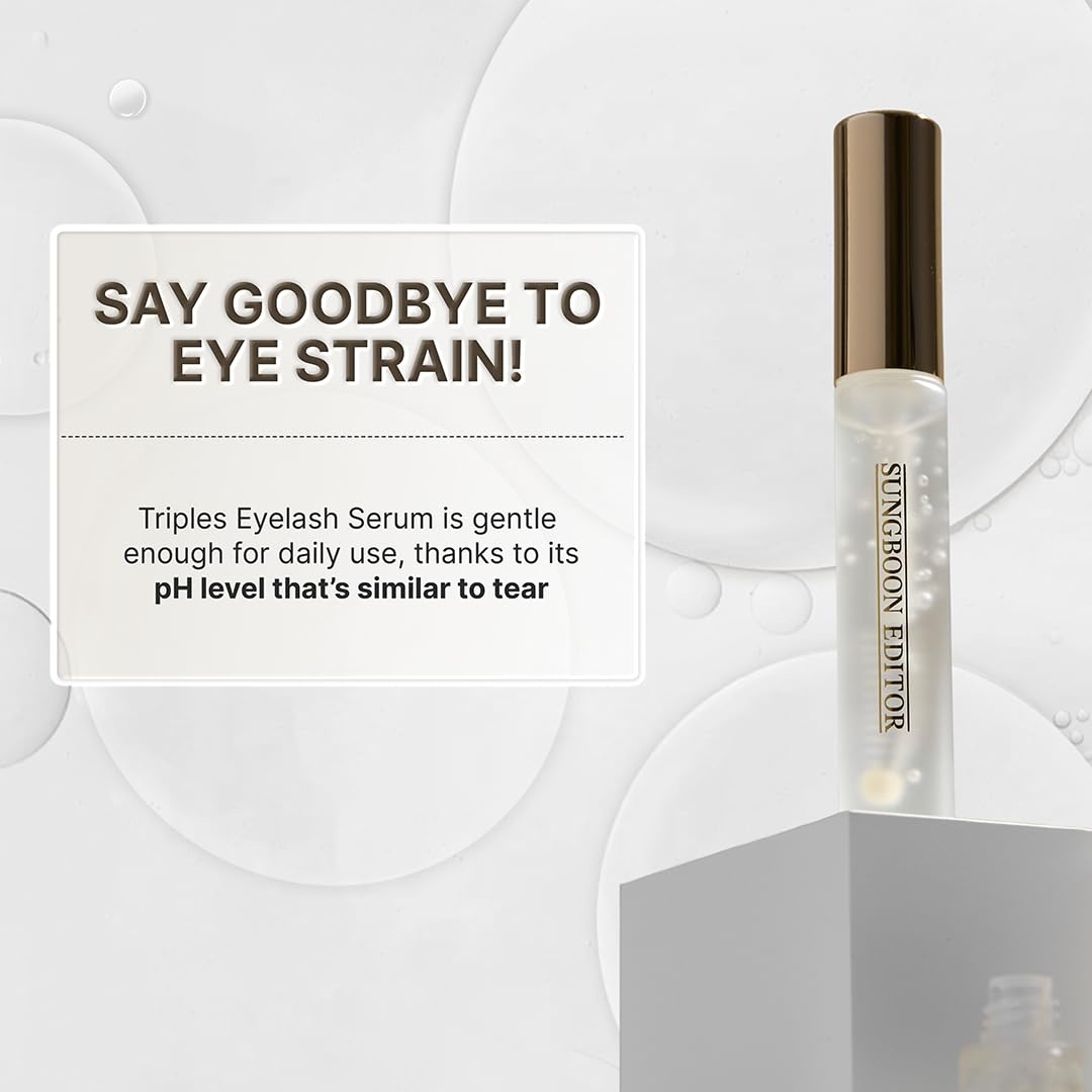 image:imageSUNGBOON EDITOR Triple Active Eyelash Serum Strengthens and Nourishes WeakDamaged Lashes CCurl Brush and Ball Tip Design Gentle TearLike pH for Daily Use Korean Eyelash Care Serum