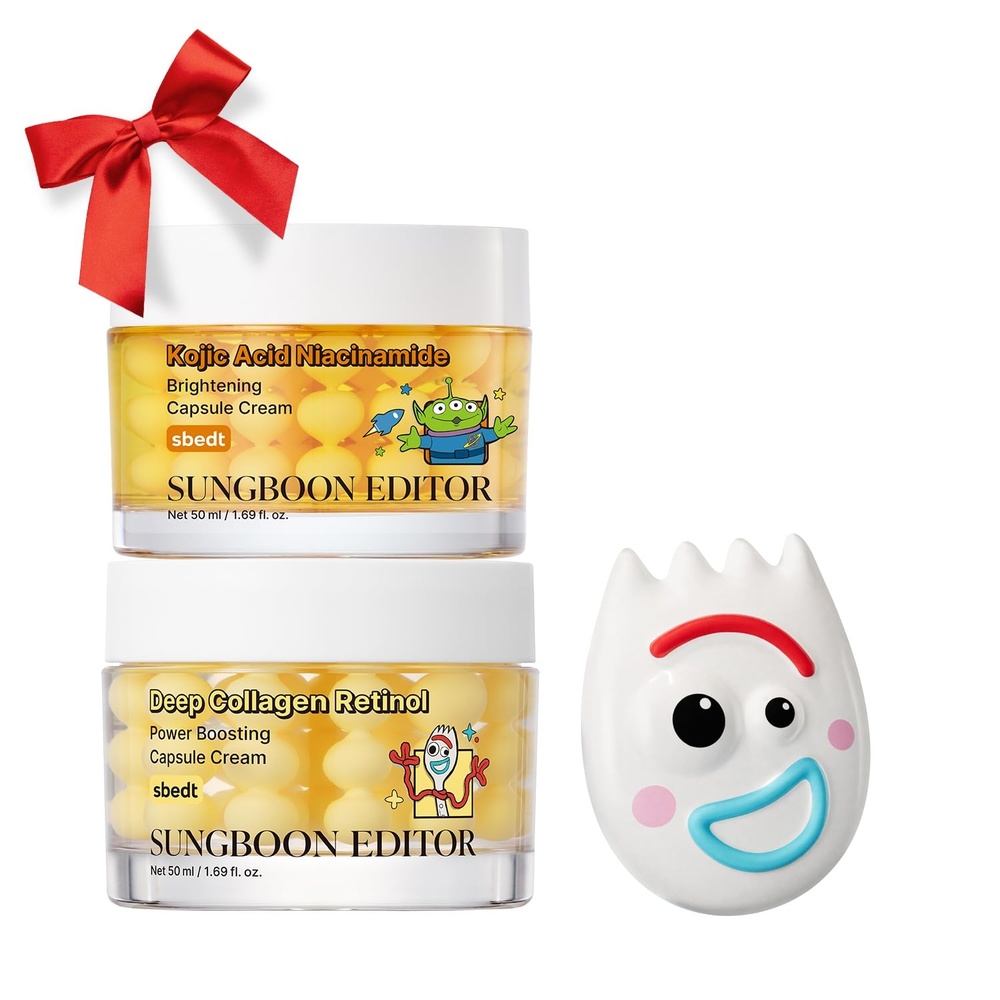 image:imageSUNGBOON EDITOR Toy Story 5 Skincare Gift Set Deep Collagen Retinol Capsule Cream 169 fl oz Kojic Acid Niacinamide Capsule Cream 169 fl oz amp Forky Squishy