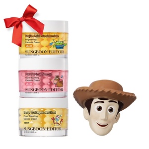 SUNGBOON EDITOR Toy Story 5 Skincare Gift Set, Deep Collagen Retinol + PDRN Pink Vitamin Glow + Kojic Acid Niacinamide Capsule Creams, 1.69 fl oz Each & Woody Squishy