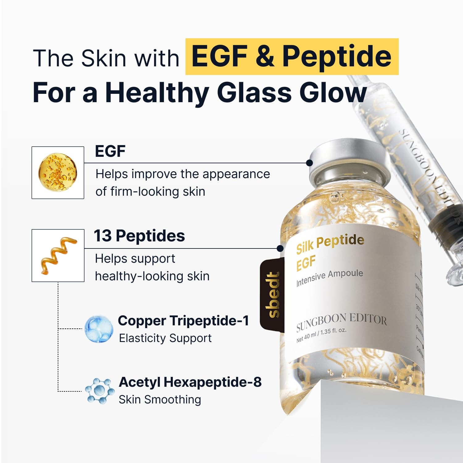 image:imageSUNGBOON EDITOR Intensive FirmLooking Trio Silk Peptide EGF Toner Eye Cream Ampoule Korean Skincare Gift Set for Women