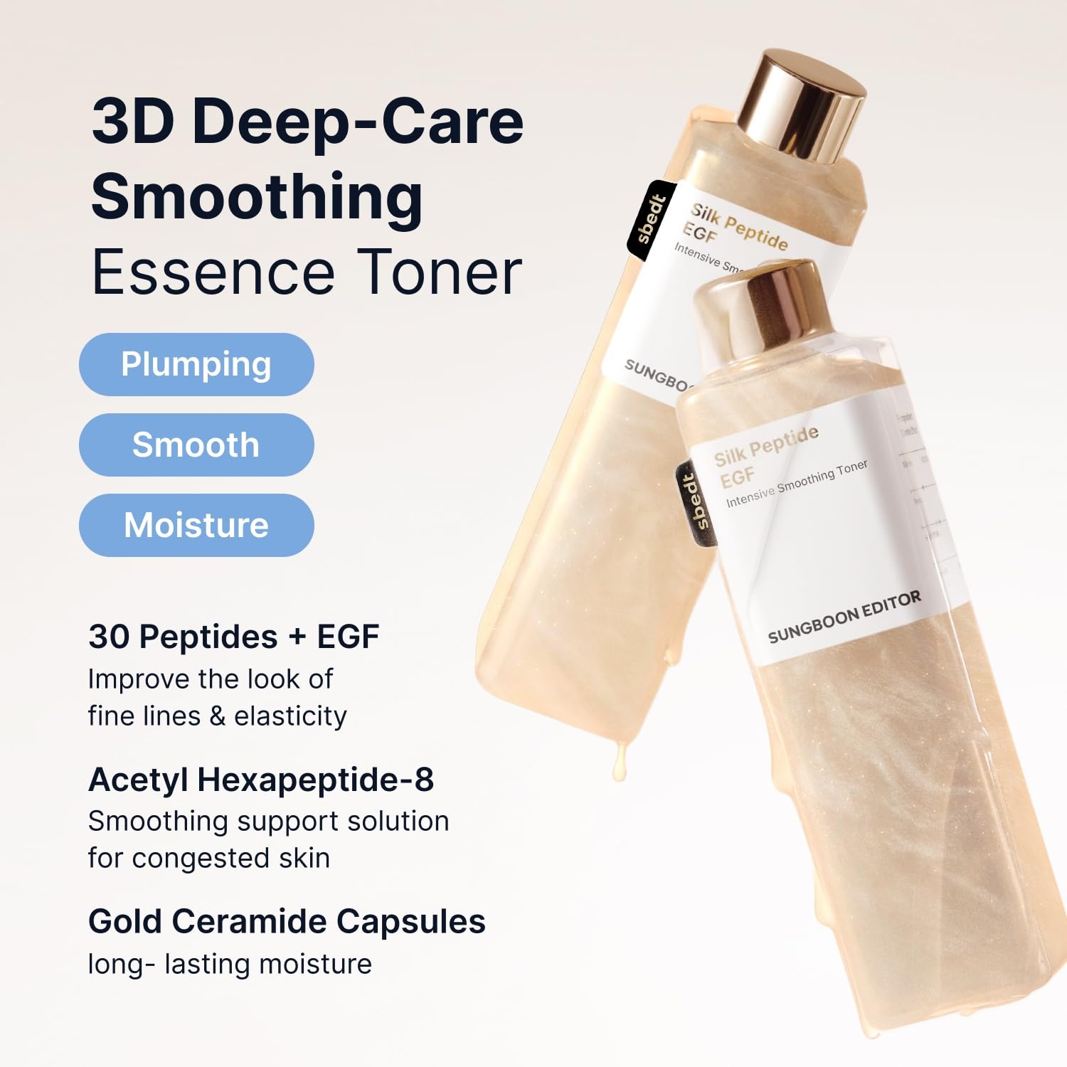 image:imageSUNGBOON EDITOR Silk Peptide EGF Skincare Set Firming Toner 1014oz Deep Collagen Ampoule 135oz amp Daily Invisible Blurring Sunscreen SPF 40 169oz AntiAging amp Pore Primer 3Piece Bundle