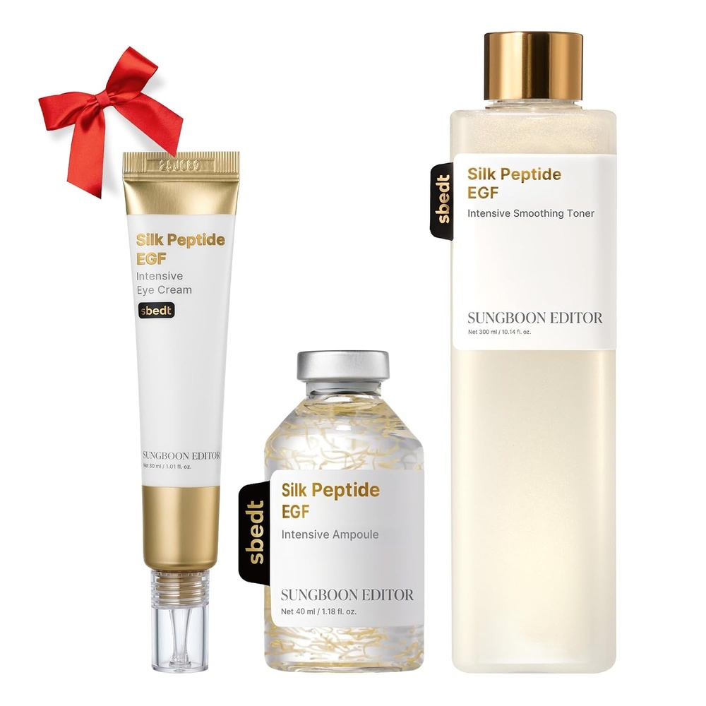 image:imageSUNGBOON EDITOR Intensive FirmLooking Trio Silk Peptide EGF Toner Eye Cream Ampoule Korean Skincare Gift Set for Women