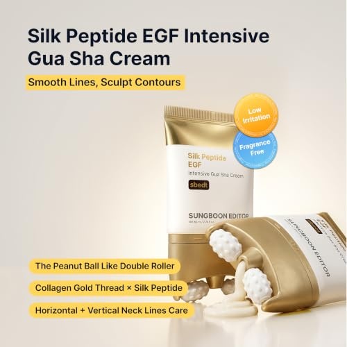 image:imageSUNGBOON EDITOR Lift amp Smoothing Set Trio Peanut Ball Neck Gua Sha Cream Gold Mask For SmootherLooking Neck amp Deep Hydration