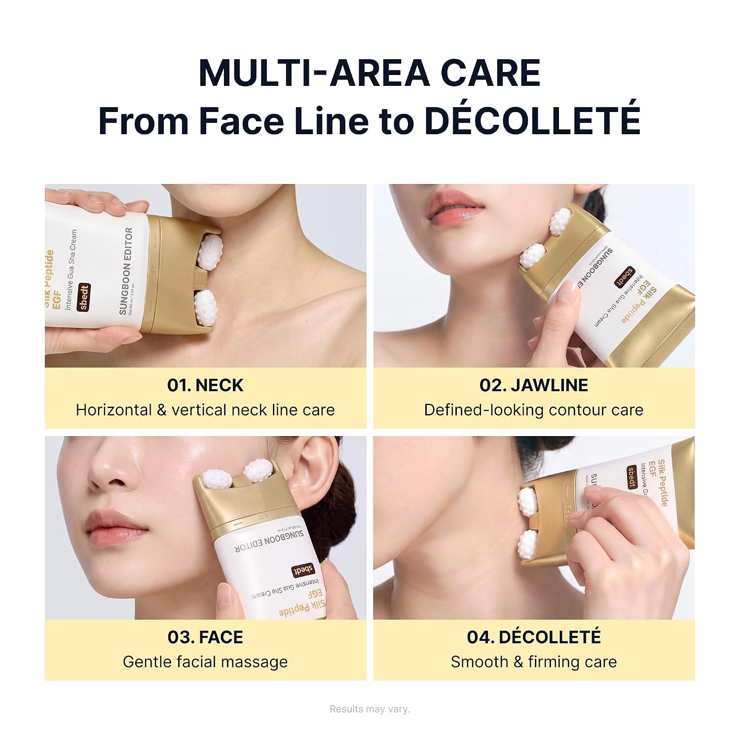 image:imageSUNGBOON EDITOR Lift amp Smoothing Set Trio Peanut Ball Neck Gua Sha Cream Gold Mask For SmootherLooking Neck amp Deep Hydration